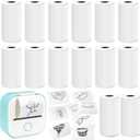 14 Rolls 53mmx28mm Thermal Printer Paper, Mini Colorful Self-adhesive Label Printer Paper for Phomemo Memoking Mini Printer, Small Printer T02/M02, Study Notes, Journal Photos (white)