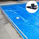 BOXOB 18pcs Pool Solar Cover Reel Attachment Kit, Includes 6 Solar Reel Blanket Straps with Hooks, 6 Swimming Pool Cover Clips & 6 Touch Fasteners Universal Accessories