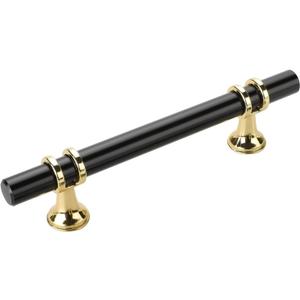 Pack of 10 Black Cabinet Handles 3-3/4 Inch Black and Gold Cabinet Pulls Kitchen Drawer Pulls for Dresser Bathroom Modern Hardware for Closet and Cupboard, Zinc Alloy Base
