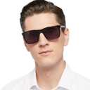 AEZUNI Large Reader Sunglasses Men 3.0 Full Lens Sun Reading Glasses Square UV Protection 1.00 1.50 2.00 2.50 3.00 3.50 (Not Bifocal, Black)