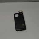 Folosu for iPhone 13/14 Wallet Case with Card Holder, Hand Wrist Strap Loop Holder Kickstand, RFID Blocking Finger Grip Ring PU Leather Double Buttons Shockproof Cover 6.1" Black