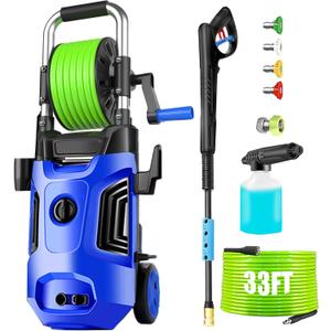 Electric Pressure Washer 4800 PSI 4.0 GPM Power Washers Electric Powered with with 33ft Pressure Hose, 4 Nozzle and Foam Cannon, Powerwashers for Home, Cars, Patio, Upgraded Blue