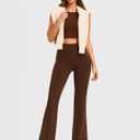 AFITNE Women's Yoga Pants Bootcut Workout Leggings Flare Casual Lounge Pants with Pockets High Waist and Tummy Control (L)