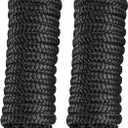 2 Pack 3/8" x 20' Dock Lines - Marine Grade Nylon Boat Rope with 12" Loop for Docking and Mooring - Double Braided Boat Lines, High Strength, Easy Handling, Fray Resistant - Black