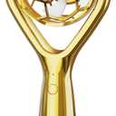 Soccer Trophy Shaped Handheld Fan, Soccer Gifts for Sports enthusiasts, Kids, Boys and Girls, Portable USB Rechargeable Mini Fan for Stadium, Game Day, 2026 World Soccer Event, Outdoor, Gold