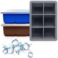 Silicone Ice Cube Trays 3 Pack - Large Size Silicone Ice Cube Molds with Leak Proof Removable Lid Square Ice Cube Tray And BPA Free for Cocktail, Whiskey, Stackable Flexible Ice, Gray 