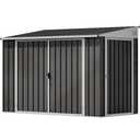 DWVO 8x4 FT Outdoor Weatherproof Storage Shed, Secure Metal Bike Shed w/Lockable Entry, Garden Storage Solution for Lawn Equipment, Tools, Waste Bin, Dark Gray
