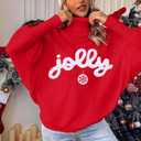 Christmas Sweaters for Women Merry Sweater: Oversized Turtleneck Sweaters 2025 Long Batwing Sleeve Xmas Pullover Tops (Red-4)