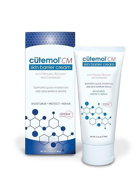 Cutemol CM Emollient Cream - Natural Beeswax & Ceramides for Dry, Damaged Skin (2.75 oz)