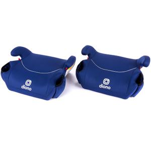 Diono Solana, No Latch, Pack of 2 Backless Booster Car Seats, Lightweight, Machine Washable Covers, Cup Holders, Blue, Mfd 4/12/26