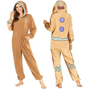 RONGTAI Unisex Adult Costume One Piece Pajamas Overall Halloween Costume Christmas Sleepwear Jumpsuit (XL)