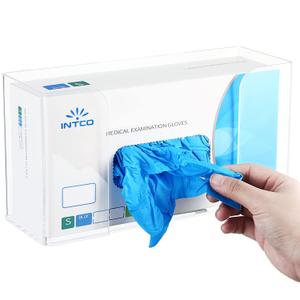 Weysat Acrylic Glove Box Holder Dispenser Glove Holder for Wall Mount,Clear Acrylic Kitchen Rack Wall Floating Mask Dispenser for Medical Latex Rubber Disposable Tissue Boxes