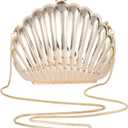 Women Evening Bag Acrylic Clutch Purse Shell Shape Shoulder Cross-body Chain Box Bag