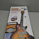 deAO Kids Electric Musical Guitar Play Set,Adjustable Height Microphone,Amplifier Set with Stand, Musical Guitar Play Set,Microphone, Amp, AUX, Birthday for Kids Boys Girls (Brown)