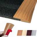 1/5 inch Height Floor Transition Strip, Self Adhesive Carpet Wood Tile Vinyl Flooring Laminate Transition Cover Edge Trim Gap Doorway Threshold for Uneven Floors (120 inches, Light Brown Coffee)