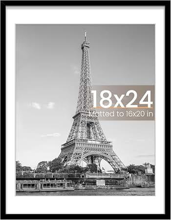 18x24 Poster Frame 3 Pack, Black Oak Wood Wide Border, for Picture
Light Woodgrain, Wall Hanging, HD Plexiglass, Vertical & Horizontal Wall Display Large Artwork, Office & Living Room