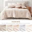 MUXHOMO 7 Pieces Queen Comforter Set, Seersucker Bed in a Bag Queen Size, All Season Luxury Bedding Set with Comforter, Flat Sheet, Fitted Sheet, Pillowcases & Shams, Beige