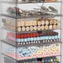 Clear Desk Drawer Organizer, 6 Drawers, Plastic | Stackable Desk Organizers and Accessories, For Pencils, Books, Art Crafts, Makeup, For Home Office, Bathroom, Kitchen