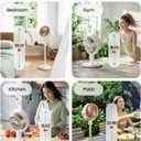 SwitchBot Smart Pedestal Fan, Rechargeable Oscillating Standing Fan for Bedroom, Corded & Cordless, Adjustable Height Floor & Desk Fan, 22dB, Remote & App, Works with Alexa,Google Home,HomeKit,Matter