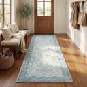GRANNY SAYS Rug Runners for Hallways Non Slip, Washable Runner Rug for Kitchen Floor, Carpet Runner for Entryway, Laundry Room, Indoor, 2x8 Long Kitchen Rugs with Rubber Backing, Vintage Rug, Blue
