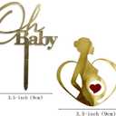 2 Pcs Pregnant Lady Cake Topper, Pregnant Women Silhouette Cake Topper Set, Pregnancy Announcement or Welcome Baby Shower Party Decor Supplies (Style 5)