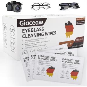 500ct Lens Wipes for Eyeglasses - [New Upgrade] Pre-Moistened Cleaning Wipes for Anti-Reflective Lenses, Sunglasses, Camera Glass, & Screens - Streak-Free, Scratch-Free Individually Wrapped