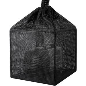 Pump Barrier Bag, Pond Filter Bag, Anti-Clogging Cube Filter Box, Black Media Bag Pump Mesh Bag for Outdoor Water Fish Ponds(5 inch)
