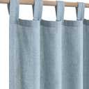 Stone Blue Curtains for Kids Bedroom 63 Inch Length 2 Panels Tab Top Sheer Linen Light Filtering French Grey Gray Blue Curtains for Dining Room Teen Boys Baby Kitchen Steel Medium Dusty Blue Denim