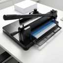 Heavy Duty Paper Cutter for A4 Paper, Guillotine Paper Cutter 12 Inch, 400 Sheet Capacity, Solid Steel Construction, Black, 20.87"x15.55"x7.87"