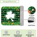 St. Patricks Day Rug Welcome Door mat 17x29 inch, Green Clover Lucky Door Mat for Front Door, Non-Slip Low Profile Indoor Outdoor Entryway Mat, Holiday Seasonal Home Decor