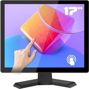 17" 10-Point Touch 4:3 Full HD 1280x1024 Square Touch Screen Monitor with HDMI USB Ports, VESA, Touchscreen for PC POS Machine Win 10 11, Built-in Speakers