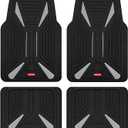 Rubbermaid Car Mat Full Set, Universal Trim-to-Fit Heavy-Duty Car Floor Mats 4-Piece Set for All Weather Protection Durable Rubber Mat for Cars, Trucks, SUVs & Vans-Gray
