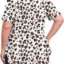 Gocolloa Womens Plus Size Tops Tunic Short Sleeve V Neck Floral Print Shirts Summer Casual Loose Blouse (White)