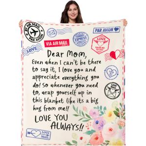 Joiedomi Mothers Day Blanket Gifts for Mom Birthday Gifts Soft Flannel Blanket for Mom Grandma from Daughter Son 50" x 60" Colorful