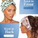 Plifal 4pcs Nurse Headbands for Women with Buttons Non Slip - Cute Cancer Doctor Nursing Sweat Wicking Head Bands, Elastic Wide Turban Soft Hair Bands Accessories for Medical Healthcare Work