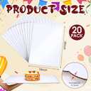 Maxdot 20 Pcs 26 x 18 Inch Rectangle Cake Boards Disposable Single Wall Cake Pad Scalloped Full Sheet Dessert Base White Corrugated Pastry Food Tray Plate for Pizza Display Holiday Party Supplies