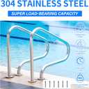 Stainless Steel Pool Handrail - 304 Stainless Steel Pool Rail | Expansion Screws Included | 330lbs Load Capacity | 31.5x31.5inch | 800x800MM | for In-ground Pools | No pre embedding Required