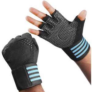 PhAsz Workout Gloves for Full-Finger,Ventilated Weight Lifting Gym Lifting Gloves with Wrist Wrap Support for Men & Women,Full Palm Protection,for Weightlifting,Training,Fitness,Hanging Pack of 2, Medium