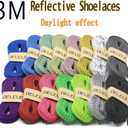 DELELE 2 Pairs Reflective Shoelace Flat Safety Laces for Shoes Sneakers Boots (39 inch (100CM), 17 Yellow)
