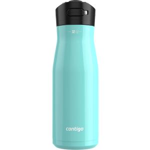 Contigo Ashland Chill 2.0 Insulated Stainless Steel Water Bottle, 32oz, Jade Vine (32oz (Pack of 1))