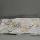 SMILE WEAVER White Sheer Curtains 84 inch Length 2 Panels for Living Room,Floral Semi Sheer Curtain-Rod Pocket Voile Linen Textured Privacy Light Filtering Window Drapes for Bedroom/Kitchen