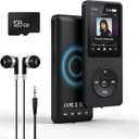 MP3 Player with Bluetooth 5.2 HiFi Sound, with Built-in Speaker/FM Radio/Voice Recorder/E-Book, Lossless Sound Multifunctional Mini Design Ideal for Sport Running (Earphones Included)
