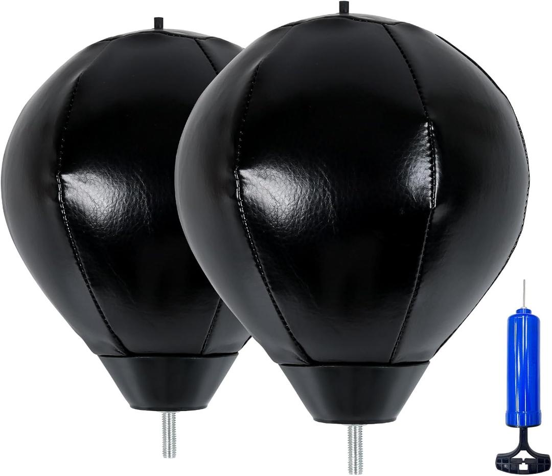 2 Boxing Speed Ball Universal 8mm Screw Replaceable Spare Sandbag with Ball Pump for Dynamic and Enduring Training SessionsBlack