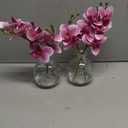 Oairse Pink Orchids Artificial Flowers Faux Orchid Arrangement with Clear Glass Vase Set of 2 Real Touch Phalaenopsis Orchid Flowers Orchid Centerpiece for Dining Room Table