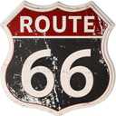 HANTAJANSS Route 66 Road Signs Vintage Room Decor Metal Sign Retro Road Sign Tin Decor Sign for Home, Room & Garage Wall Decoration 12 12 Inches