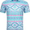 uideazone Mens Polo Shirts Short Sleeve Dry Fit 3D Print Moisture Wicking Funny Golf Shirt (XX-Large, Ethnic#1)