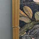 Framed Vintage 3D Textured Wall Art - Dark Green Dragonfly Flowers Wall Decor - Hand Drawn Sandstone Nature Botanical Pictures for Living Room Bedroom Home Decor 16x24in (24L" x 16W")