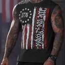 Mainfini Men American Flag Tank Top Muscle Graphic Gym Workout USA Sleeveless Tee Shirts (S-3XL) (S)
