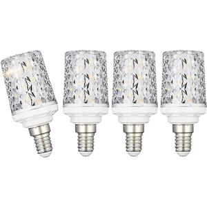 E12 LED Bulbs,Modern Craft Crystal lamp,4000K Natural Light 18W LED Light Bulbs Equivalent 100W,360 Beam Angle,AC 85-265V, Small Edison Screw SES LED Corn Lamp, Not Dimmable(4 Pack)