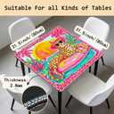 Hot Pink Tropical Leopard Mahjong Mat 31.5x31.5Inch